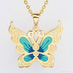 316 stainless steel gold plating flying butterfly for women pendant