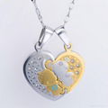 Full heart kids diamond couple pendant China wholesale 1