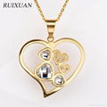Gold hollow hearts jewelry pendant