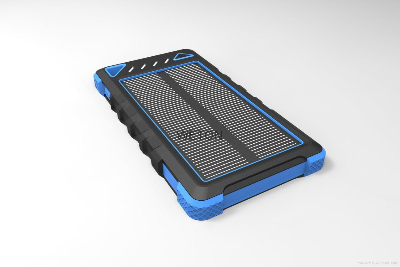 2015 Newest 8000mAh Dual USB Waterproof, Dustproof and Shockproof Solar Power Ba 5