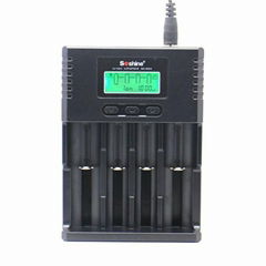 Soshine H4 4 slots LCD Li-ion/NiMH/ LiFePO4 Battery Charger for 18350 18650