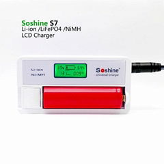 Soshine S7 Universal LCD battery charger for Li-ion 18650 18350 NiMH AA AAA