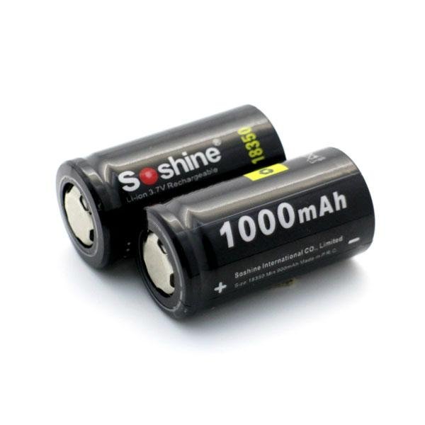 Soshine new 18350 IMR battery 3.7V 1000mAh rechargeable 18350 battery for ecigs 2