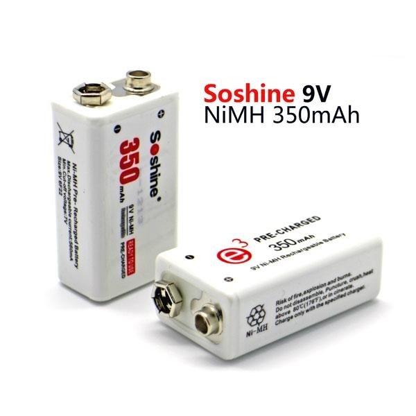 Soshine 9V Ni-MH Rechargeable Battery: 350mAh 8.4V NIMH battery 2