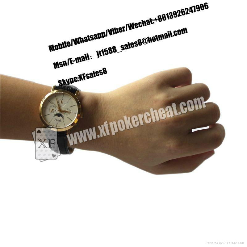 XF New Design Poker Scanner Leather Watch Camera With Power Bank 2