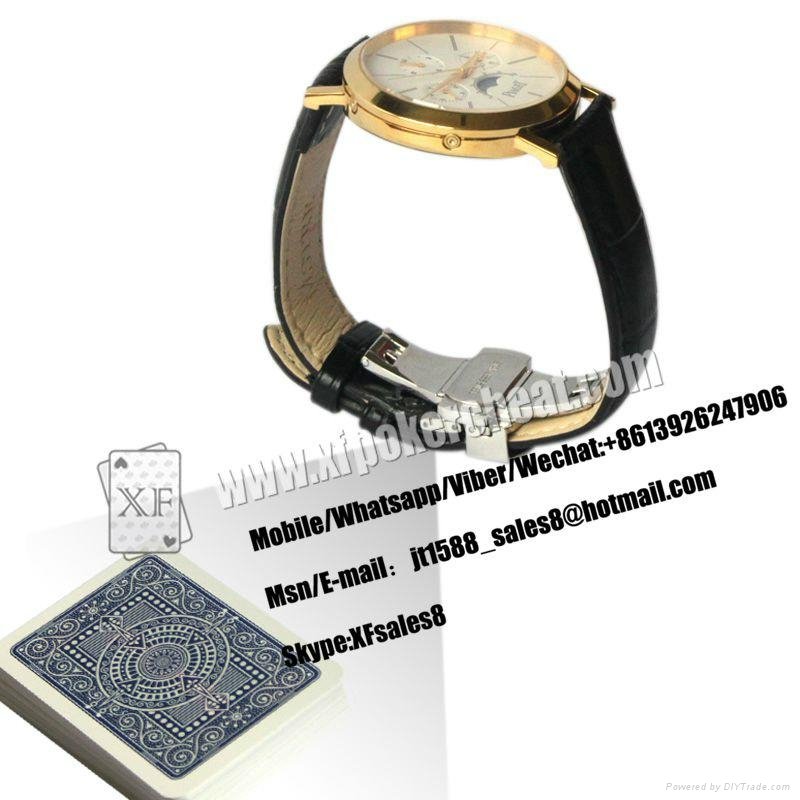 XF New Design Poker Scanner Leather Watch Camera With Power Bank 3