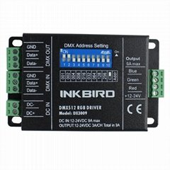 Inkbird DMX512 RGB Constant Voltage Decoder Driver 3CH x 3A DC12-24V