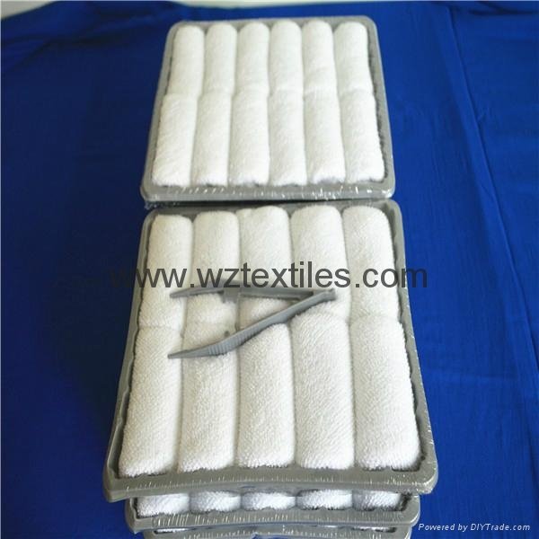 Fragranced Disposable Tray Towels With Tong And