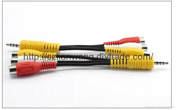 Colorful 3 in1 av cable for computer TV  VCD 2