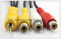 Colorful 3 in1 av cable for computer TV  VCD 4