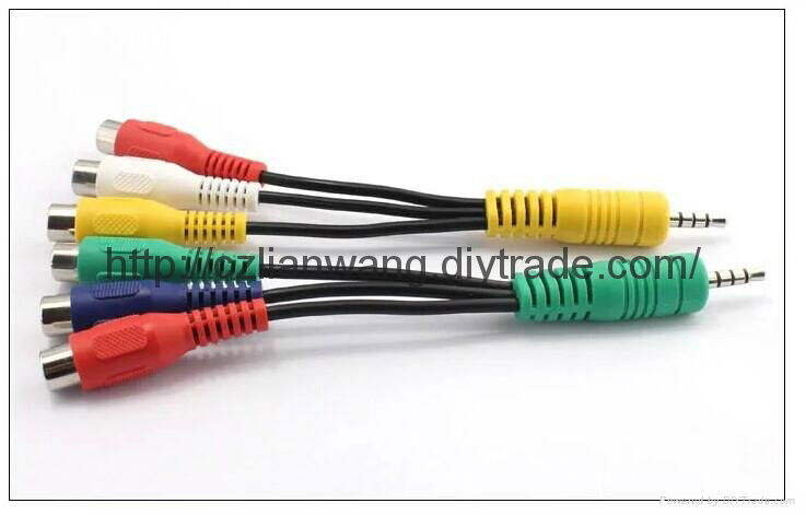 Colorful 3 in1 av cable for computer TV  VCD 5