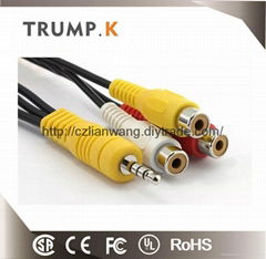 Colorful 3 in1 av cable for computer TV 