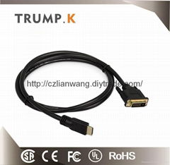 HDMI to DVI cable  24+1 male to male 