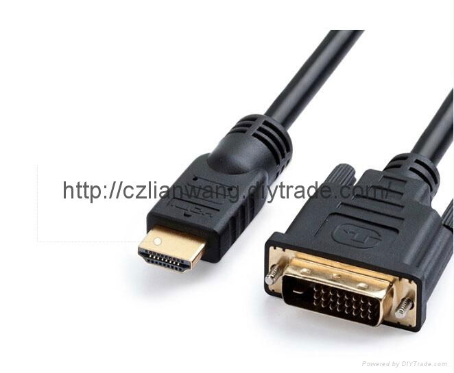 HDMI to DVI cable  24+1 male to male  two-way transfers  3