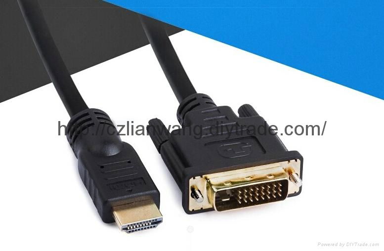 HDMI to DVI cable  24+1 male to male  two-way transfers  4