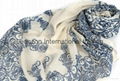 navy print  fashion pattern in viscose