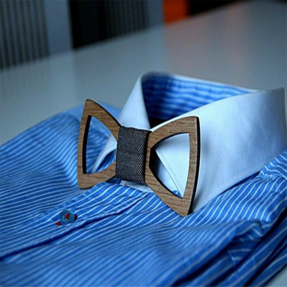 New Design fashion customized wooden bow tie for wedding 