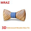 MBT217 New Design fashion 3D customized redwood wooden bow tie for wedding  1