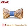 MBT216 New Design fashion 3D customized redwood wooden bow tie for wedding 