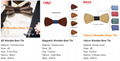 MBT5001 New Design fashion magnetic customized wooden bow tie for man's suit 6