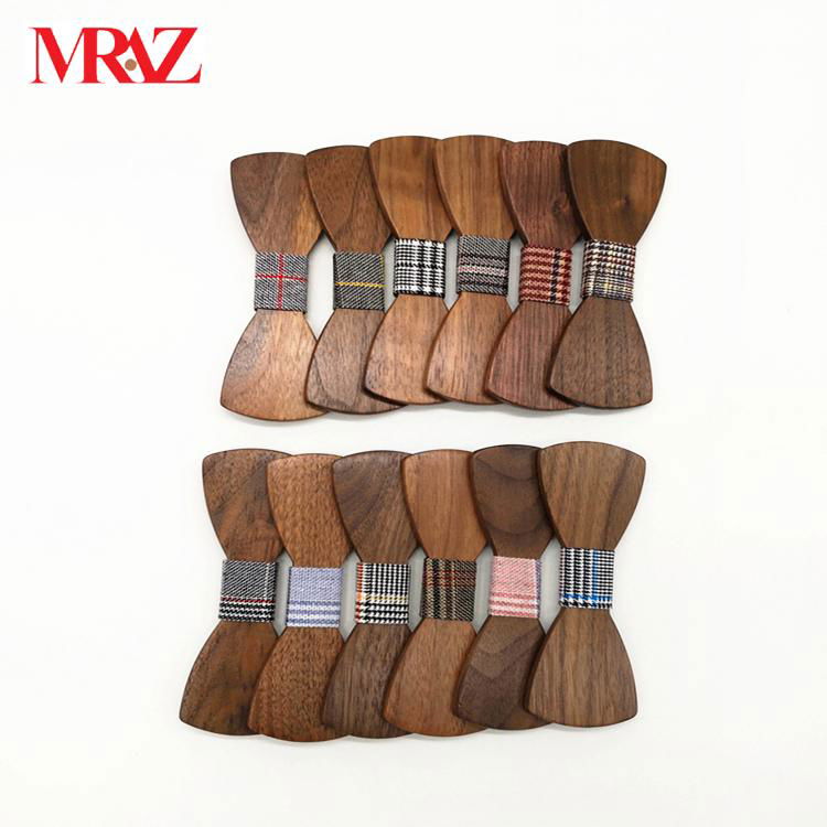 MBT5002 New Design fashion changeable customized wooden bow tie for man's suit 4