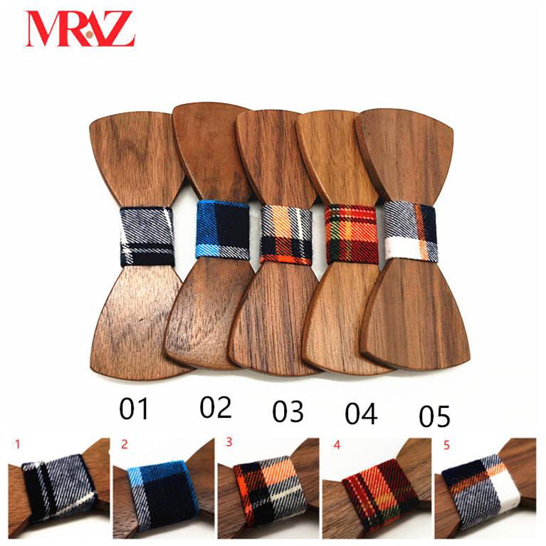 Discount fashion changeable customized wooden bow tie for man's suit 2