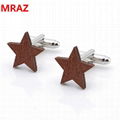 Fashion cheap handmade wooden metal cufflinks for men