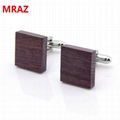 Fashion cheap handmade wooden metal cufflinks for men