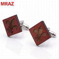 Fashion cheap handmade wooden metal cufflinks for men 5