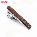 Fashion cheap handmade wooden metal tie clips for men