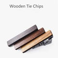 Fashion cheap handmade wooden metal tie clips for men 1