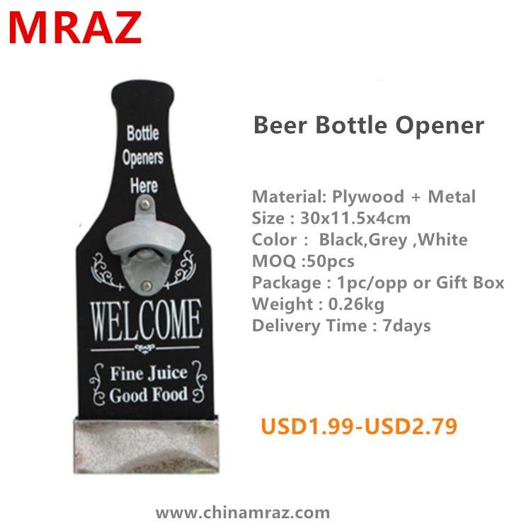 Promotional item wooden beer bottle opener 