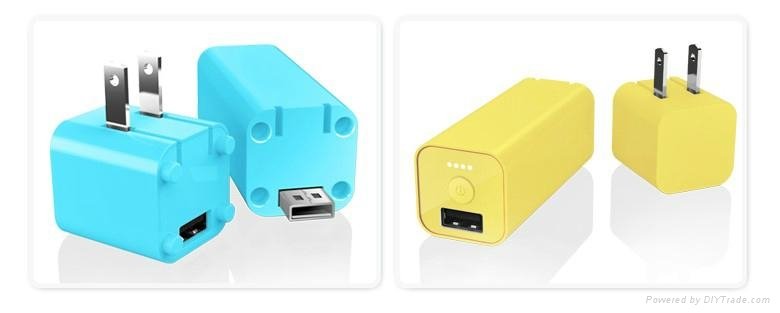 Jusyea 2 in 1 power bank with foldable AC usb wall charger 2