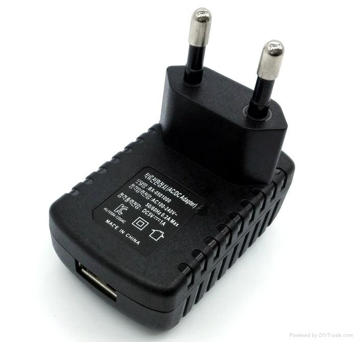 5w usb interchargeable plug adapter 5v1a 4