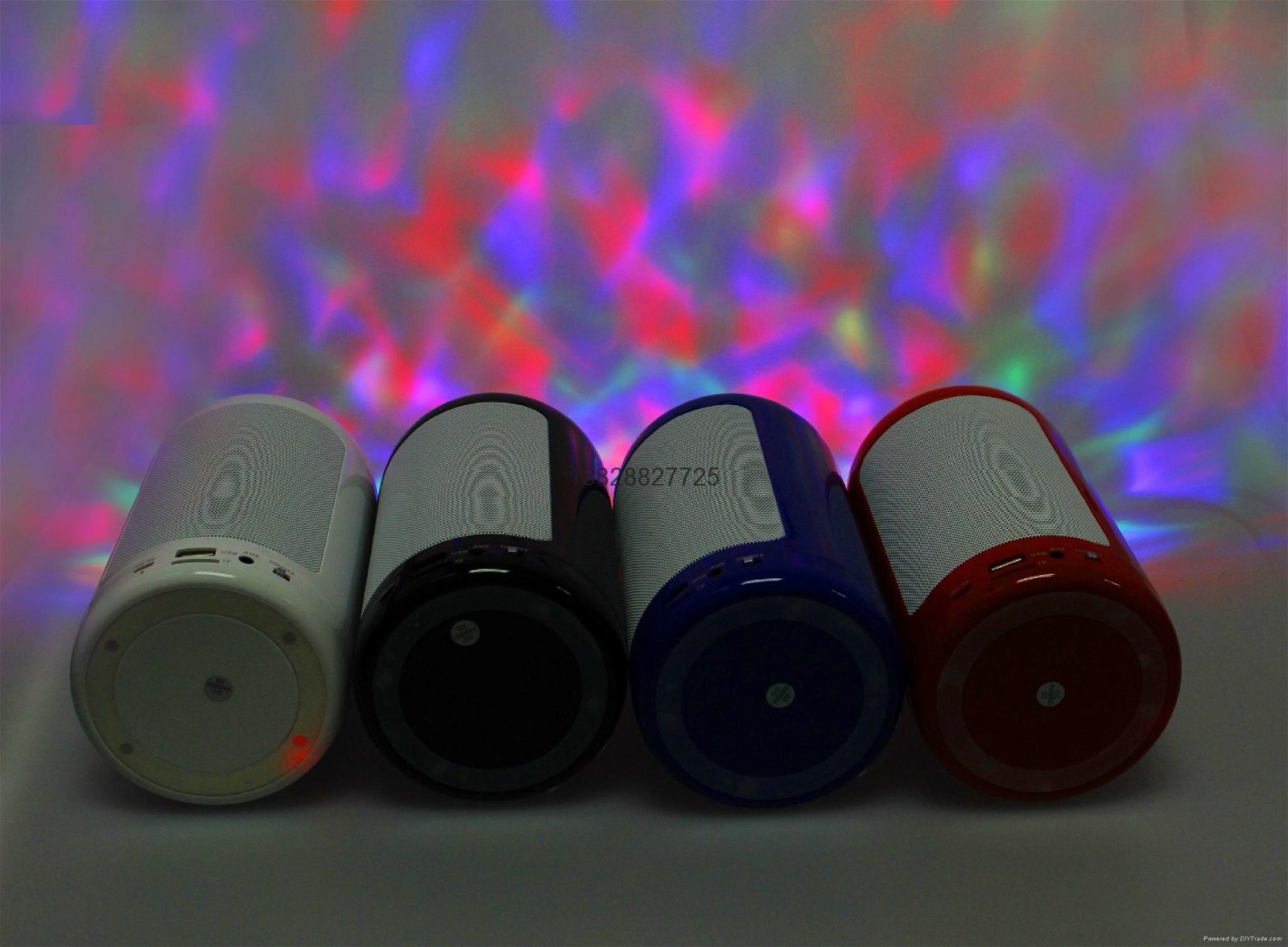 Rechargeable sd card portable bluetooth led lights speaker