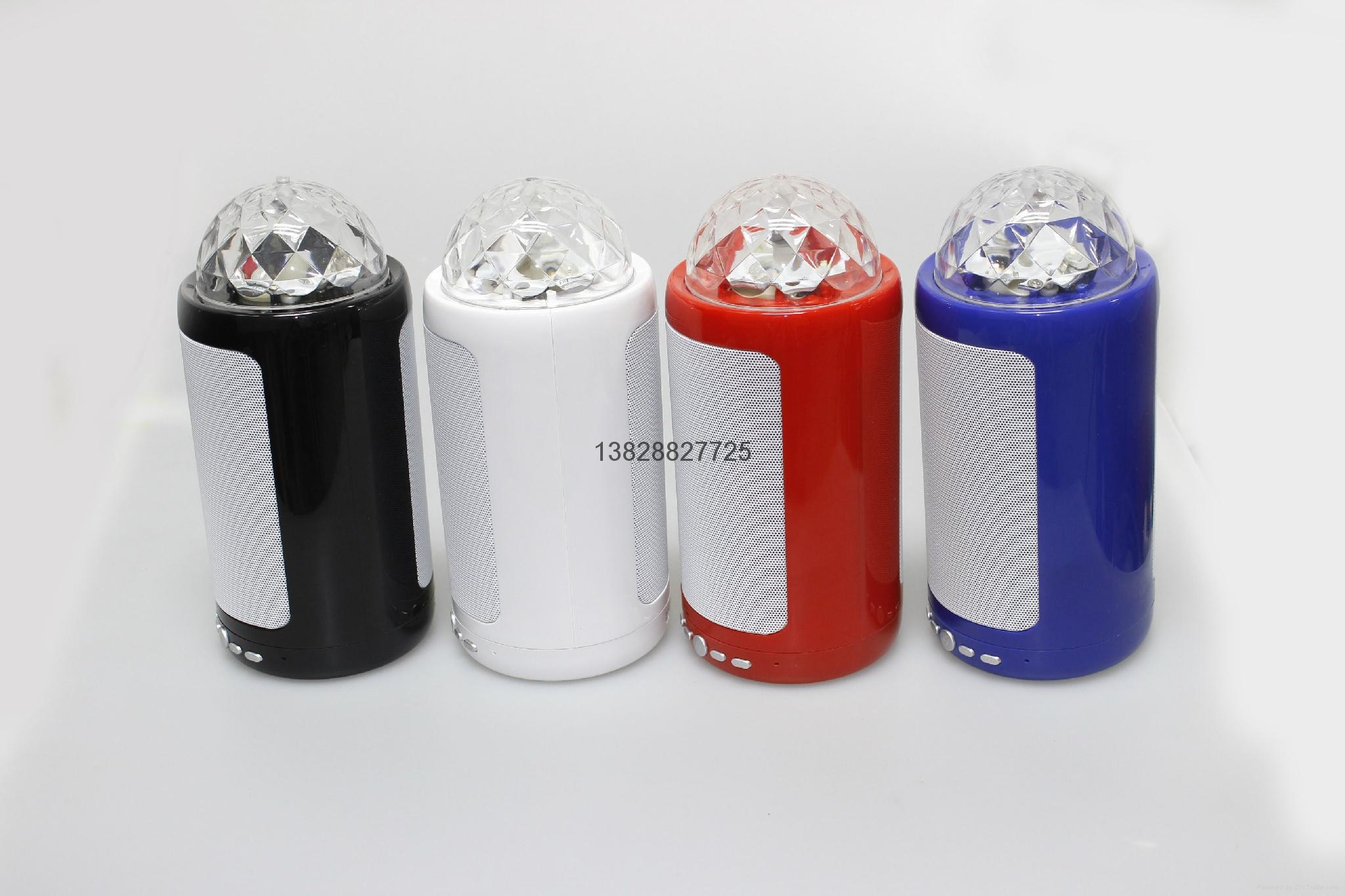 Rechargeable sd card portable bluetooth led lights speaker CH285