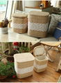 Storage basket wood cabinet rush and willow laundry basket 5