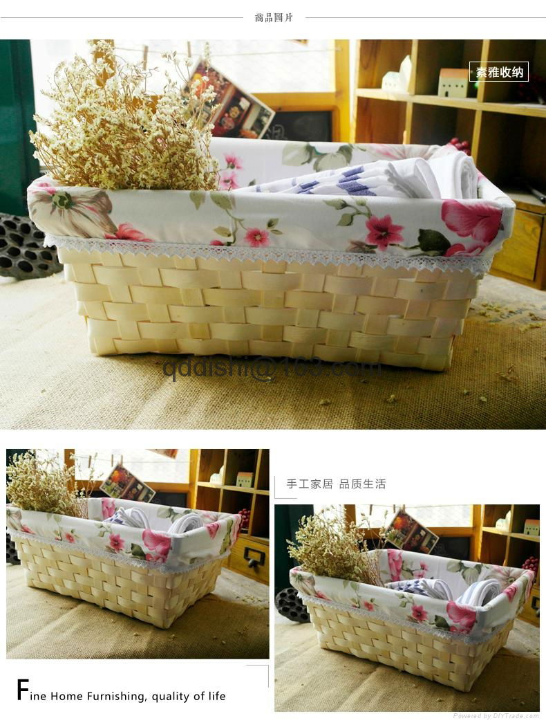 wood basket storage box sundries basket 4