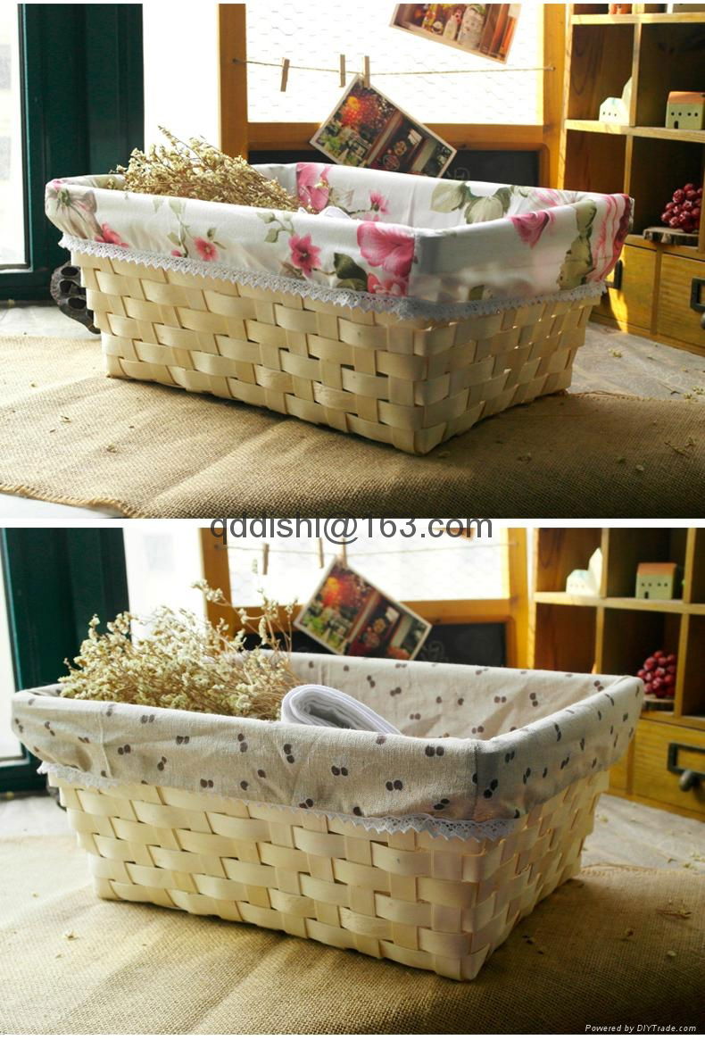 wood basket storage box sundries basket 5