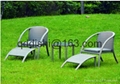 rattan set tempered glass square table outdoor furniture 2