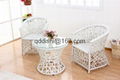 rattan set tempered glass square table outdoor furniture 3