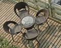 rattan set tempered glass square table outdoor furniture 5