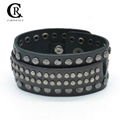 CR1005 Black Genuine Leather Gunmetal