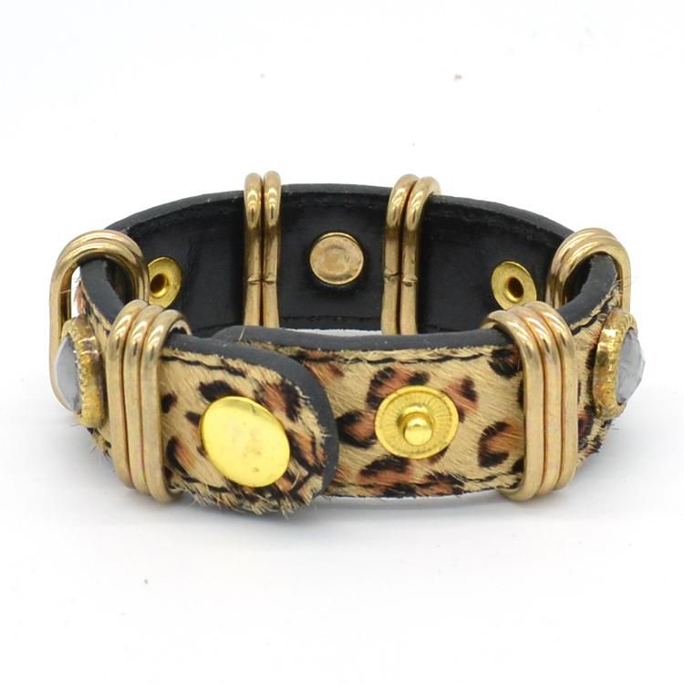 CR1017 Leopard PU Leather Bracelet Statement Female Bracelet 2