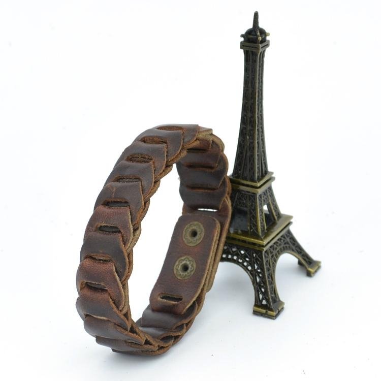CR1024 Retro Genuine Leather Bracelet Fashion Linked Accessory Women Bracelet 3