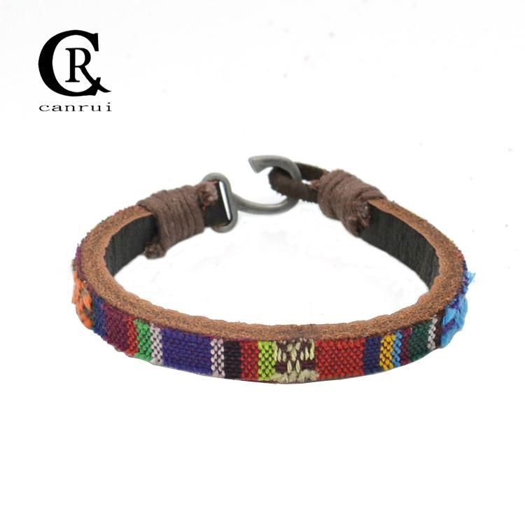 CR1036 Genuine Leather Bracelet Bohemian Clothing Pattern Bracelet