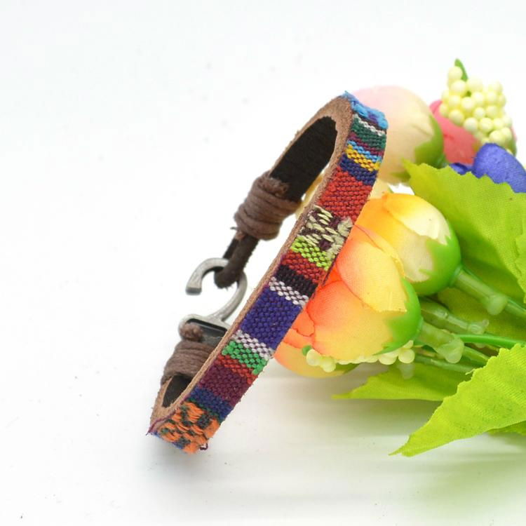 CR1036 Genuine Leather Bracelet Bohemian Clothing Pattern Bracelet 3