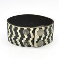 CR1040 Whit&Black Pattern Printed Inspiration Fashion Leather Bracelet 3