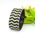 CR1040 Whit&Black Pattern Printed Inspiration Fashion Leather Bracelet 2