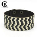 CR1040 Whit&Black Pattern Printed Inspiration Fashion Leather Bracelet 1